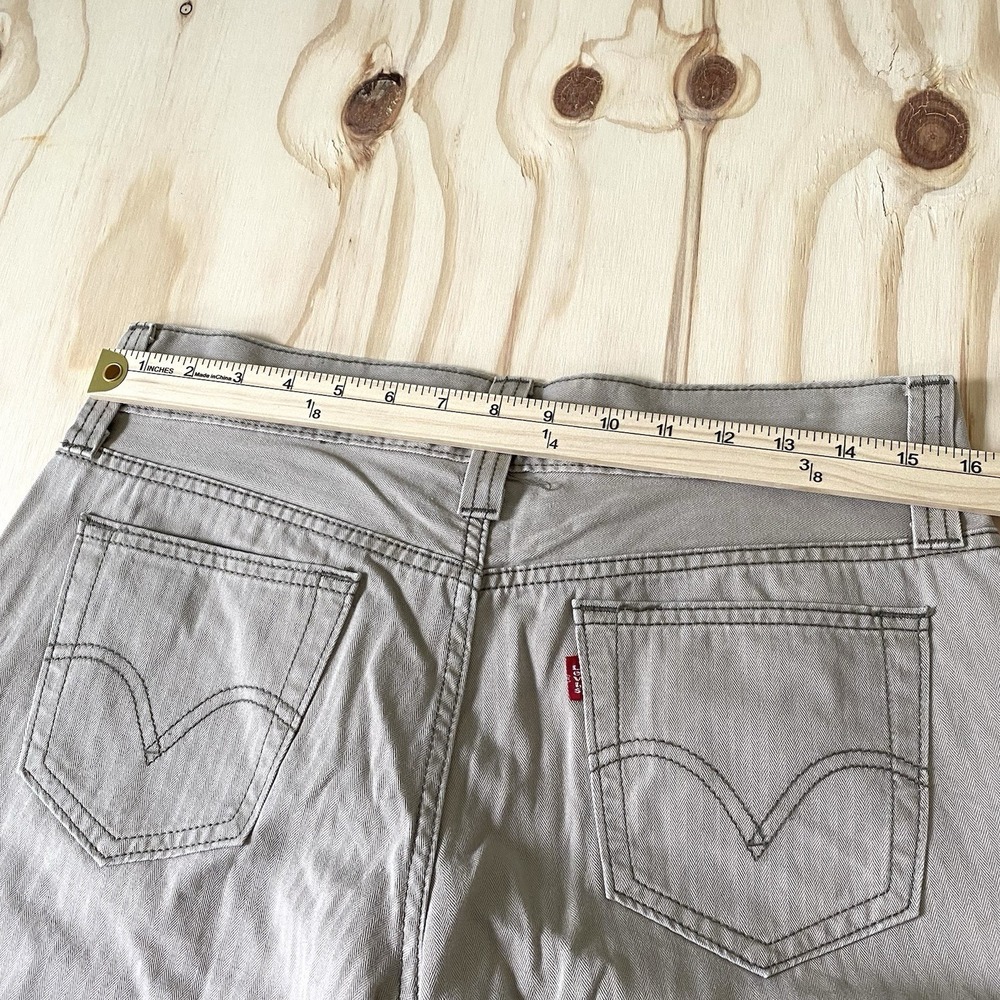 Levis Womens Tan Pants Size 8 M Herringbone Stripe Y2K Flared Slacks - Picture 6 of 8